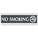U.S. Stamp & Sign HeadLine Century Series 3x9 Inch No Smoking Sign, Black and Silver, 4757