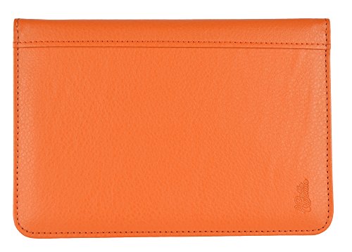 Belle Donne RFID Blocking Passport Cover PU Leather Travel Wallet - Orange