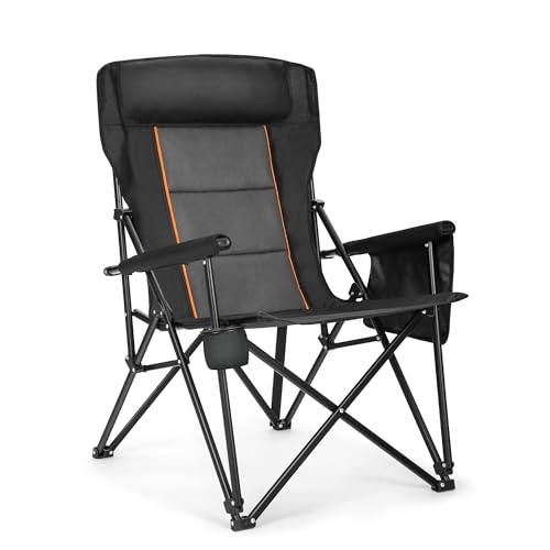 ALPHA CAMP Heavy Duty High Back Camping Chairs with Cup Holder Oversized Folding Chair Outdoor Chair...