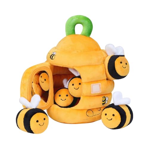 6PCS/16PCS Casa de Abejas Juguetes de Peluche para bebés y niños pequeños, casa de muñecas en Forma de Frutas y Verduras, Regalos de cumpleaños Infantiles interactivos Suaves para Padres e Hijos(A)