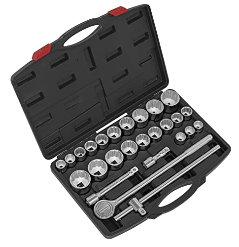Image of Sealey Ak2582 Socket Set 26Pc 3/4Sq Drive 12Pt Walldrive - Duometric