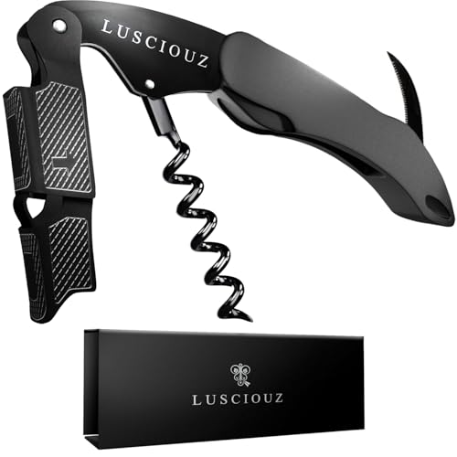 LUSCIOUZ Zero Resistance Corkscrew Silent Wine Bottle Opener Waiters Corkscrew Wine Key Made in Japan
