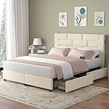 VECELO Full Bed Frame with 4...