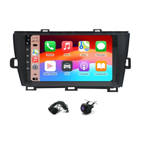 Image of 4 Core 4+64G Android 15 Car Radio for Toyota Prius 2010-2015, 9 inch IPS Touch Screen 5G WiFi Double Din Car Stereo with Wireless Carplay Android Bluetooth GPS Backup Camera WiFi FM RDS Mirror Link
