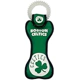 Pets First NBA Boston Celtics Dental Ring Dog TUG Toy with Squeaker. Tough PET Toy for Healthy Fun, Teething & Cleaning Pet's Teeth & Gums