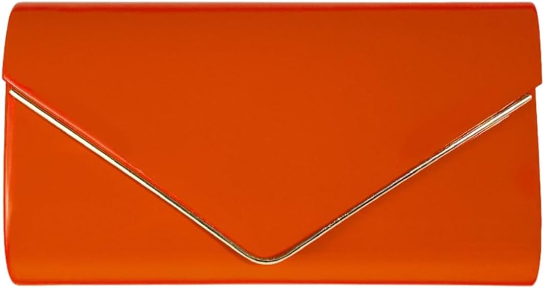 Patent Leather Envelope Clutch Purse Shiny Shoulder Bag Candy Chain Evening Bag Elegant Handbag