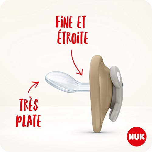 NUK Space Schnuller | 18-36 Monate | Schnuller mit extra großen Lüftungsöffnungen | BPA-freies Silikon | Disney Mickey und Minnie Maus, grau/rosa | 2 Einheiten