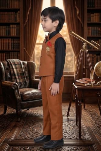 Image of 3-Piece Shirt, Trouser, Waistcoat with Bow-Tie Boy's Suit Set for Party, Wedding, Birthday VC405