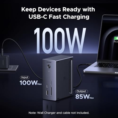 Image of UGREEN Revodok NVMe Docking Station 10-in-1 USB-C Hub 4K@60Hz HDMI, M.2 NVMe SSD Enclosure, 10Gbps USB-C /A, 100W PD Charging, Gigabit Ethernet, SD /TF for MacBook M5, Mac mini M4, Windows Laptop
