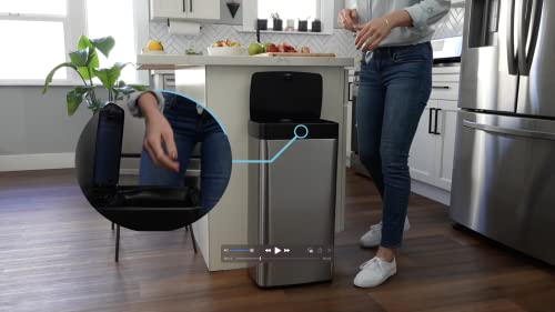 SIMPLI-MAGIC Sensor Trash Can Automatic Touchless Kitchen Garbage Bin, Stainless Steel, 13 Gallon