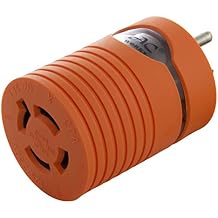 AC WORKS [AD515L1420] 15Amp Household Plug NEMA 5-15P to Generator 4 Prong 20Amp L14-20R Two hots bridged
