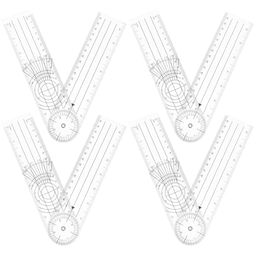 Juego de 4 Goniómetros Plegables de Plástico de 8 Pulgadas miniatura 1