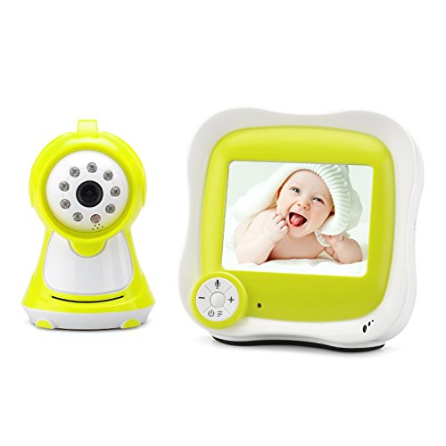 High-Tech Place Baby Monitor - Capteur CMOS 1/3 pouce / Sans-fil / 380 lignes TV / Écran LCD 3,5 pouces / Audio 2 voies / Lecture de la température / Lecteur de musique