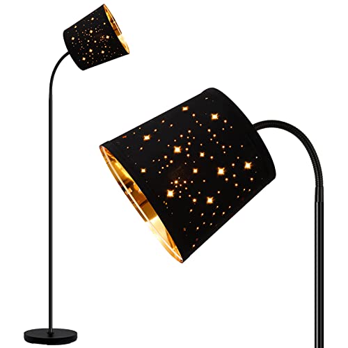 Image of AUQUEE LED Floor Lamp, Standing Lamp for Living Room with Linen Lamp Shade,Adjustable Gooseneck Modern Reading Light,Floor Lamps for Bedroom,Office,Farmhouse,6W LED Bulb Included