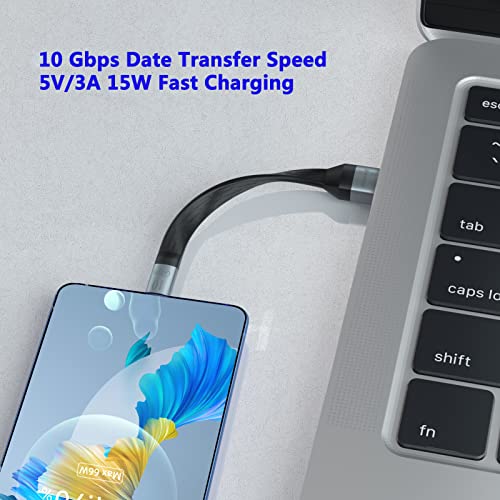 USB C Android Auto Cable,10Gbps 3A Fast Charging USB to USB C Cable,5“ Short USB 3.1 Gen 2 Cable Compatible with Quest Link, SSD, Power Bank, Charging Station, iPad Pro Mini, MacBook Pro,S21 by Rovermeta - Image 4