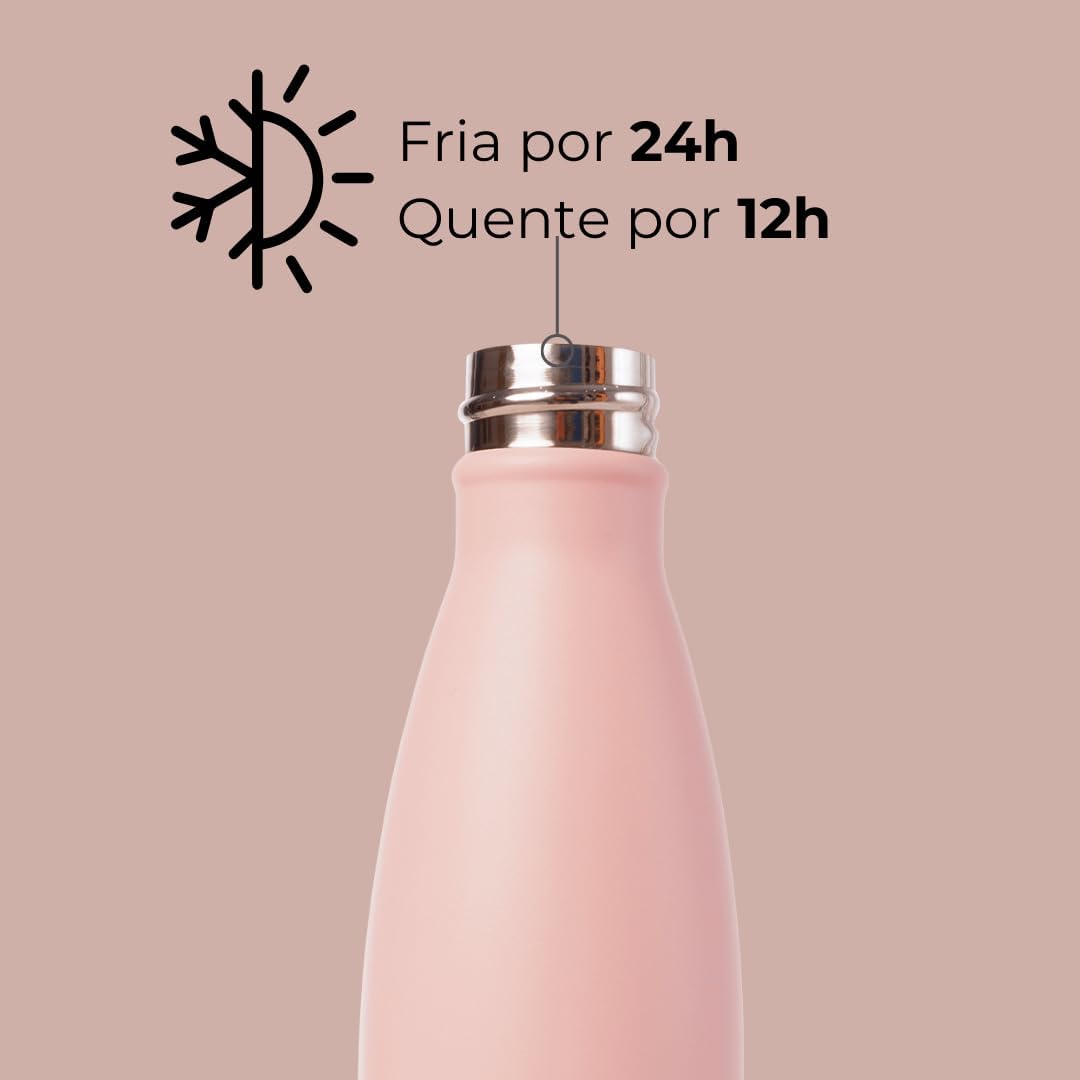 Garrafa Térmica Gocase Urban Inox Parede Dupla Isolada À Vácuo 500ml - Rosa