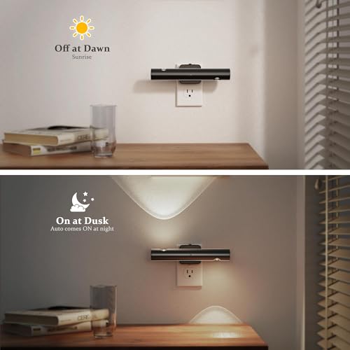Image of JandCase Dusk-to-Dawn Sensor Night Light, 5000K Daylight White Night Lights Plug into Wall, Adjustable Brightness 0-100LM, Dimmable LED Night Lights for Bathroom /Hallway /Bedroom /Stairway, 2 Pack