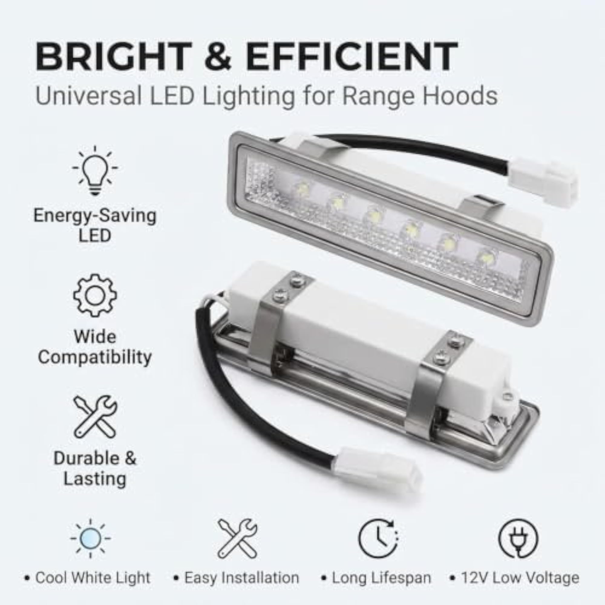Cold White Range Hood Light Fixture