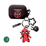 Compatible with Airpods 第4世代 ケース キャラクター 可愛い Airpods pro/3/2/1用ケース 保護カバー イヤホンケース オシャレ かわいい 人気 漫画 創造性 かわいい 落下防止 全面保護 カラビナ付 耐衝撃 (Airpods Pro ケース,B)