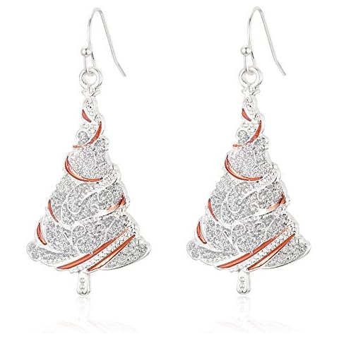 Unijew Silver Christmas Tree Earrings for Womenn, Christmas Tree Earrings Dangle, This product is intended for individuals over the age of 12 Cover