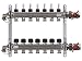 Produktbild Buderus Heizkreisverteiler HVE-FD-AK mit Durchflussmengenmesser, Heizkreise/Baulänge:7 HK / 550 mm