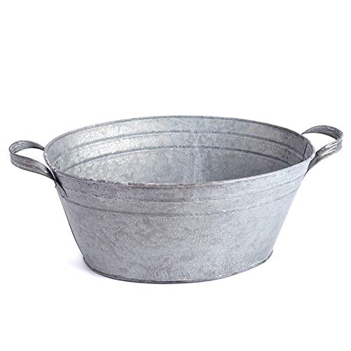 Factory Direct Craft Rustic Weathered Metal Oval Tub | 1 Piece for Holiday, Seasonal Crafting, Decorating and Displaying