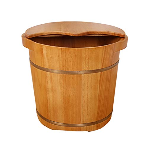 Barrel de madera para spa de pies Katzowen con cubierta