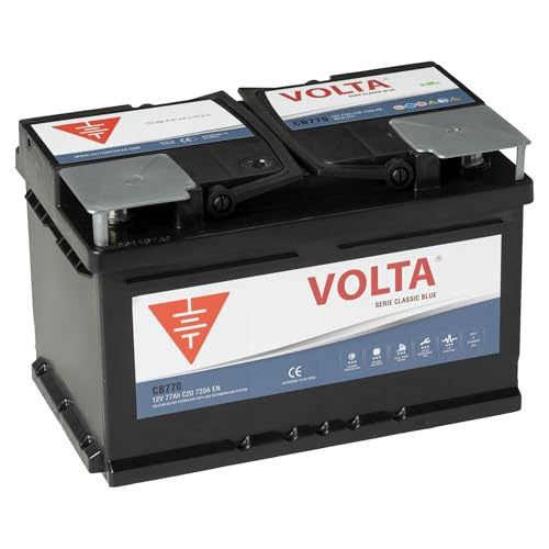 Bateria de Coche 77Ah 720A - Volta Blue CB770D - Borne +Dcha - Medidas Largo 278 x Ancho 175 x Alto 190 mm con 2 años de Garantía - Fabricación Europea.