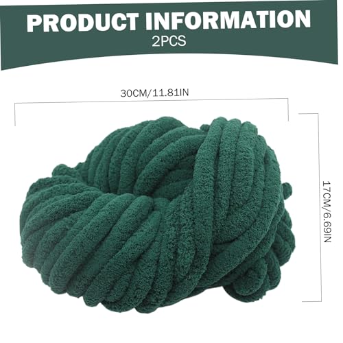Hilo grueso para crochet de dos piezas verde oscuro mullido para tejer con brazos 6