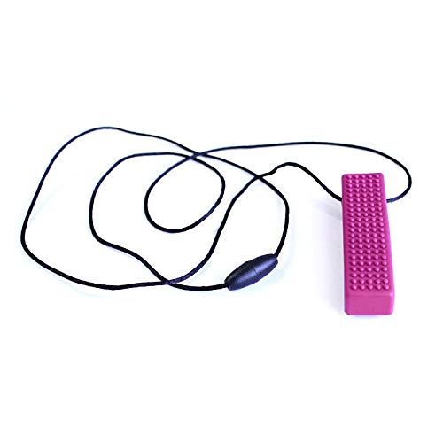 ARK® Collana da masticare in diversi spessori con guinzaglio regolabile e istruzioni ATC (lingua italiana non garantita) – Collana Sensory Block, masticare, dentizione, autismo Brick strutturato verde