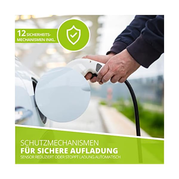 ZENCAR EVSE LadegerÃ¤t 3-phasig 16A CEE Stecker 11kW Elektroauto Schaltbare Ladebox Ladekabel Kompatibel mit GLE500e, E-Tron, 3/S/X/Y, ID.3, i3, ZOE, Kona, Leaf, I-Pace, 330e/530e/740etc – Bild 6