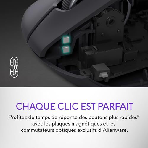 Alienware Pro Wireless Gaming Mouse Ambidextre RF Wireless + USB Type C Optique 26000 DPI Neuf - vue 7