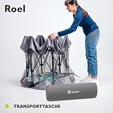 LIONELO Roel Laufstall Baby bis zu 15 kg, Großformat 118 x 118 x 83 cm, sechseckige Form, LockGuard Faltschloss, verstärkte Basis, rutschfeste Fußkappen, Schutztasche (Grau)
