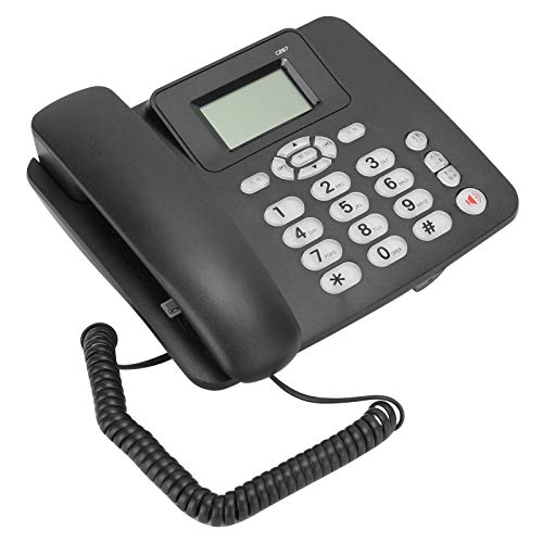 Teléfono con Cable Teléfono de Escritorio Teléfono Fijo Teléfono Fijo Extensión de Soporte de Interfaz Doble para Negocios Oficina Uso en el hogar(Negro)