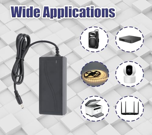 DIGISHUO DC 48V 2A 48W Power Supply Adapter Transformer Switch AC 110V/240V to DC 48V 2A Switching Converter LED Driver for LED Strip Light CCTV Camera Security System3