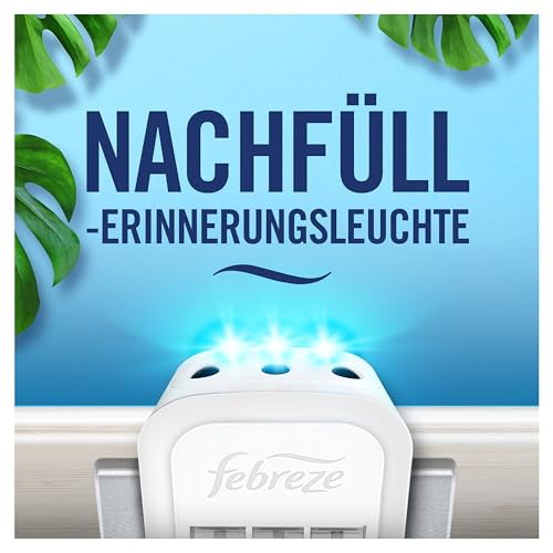 Febreze Programmierbarer Lufterfrischer 3Volution Duftstecker Starter-Kit + 4x Nachfüllflakons Aprilfrisch, Elektrischer Raumduft mit 3 Wechselnden Düftne Zum Bekämpfen Von Gerüchen