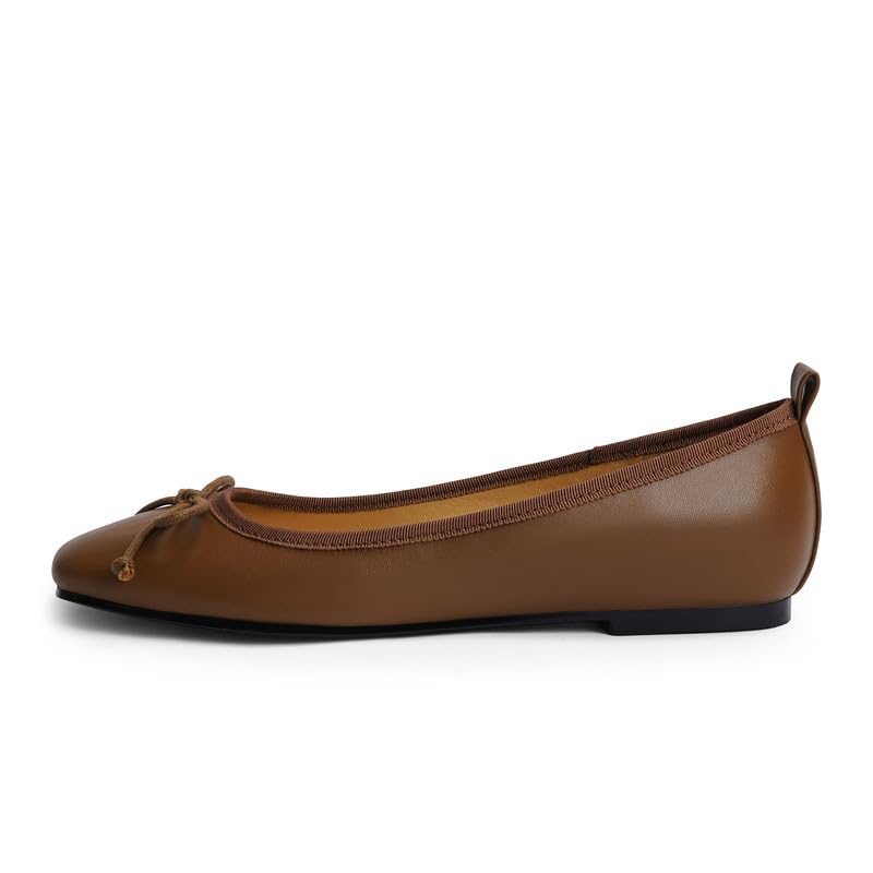 Image of Modatope Womens Flats Ballet Ballerina Flats for Women | Bow Bowknot Square Toe Slip on Flats, Dressy Comfort Ballet Shoes for Work, Driving, School, Travel & Daily Outings