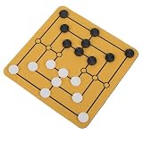 Toyvian Juego de Mesa Nine Men's Morris Clásico para Adultos y Niños, Tablero Compacto de Estrategia Portátil, Fichas de 23 Mm, Adecuado para Fiestas, Reuniones y Desarrollo Cognitivo