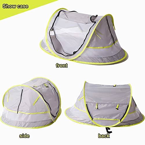Baby Beach Tent,Baby Beach Pop Up Tent, Upf 50+ Sun Shade Baby Tent, Baby Tent With Mosquito Net, Sun Shelter For Girls Boys, Beach Umbrella For Infant (Green Pipe) #TOP4