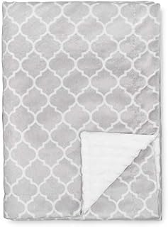 Comfy Cubs Baby Blanket Soft Minky Swaddle Cuddle Reversible Unisex Grey Design Infant