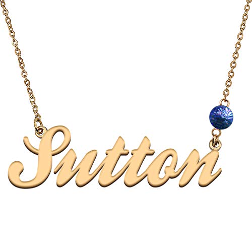 HUAN XUN Custom Choker Birthstone Sutton Name Necklace Best