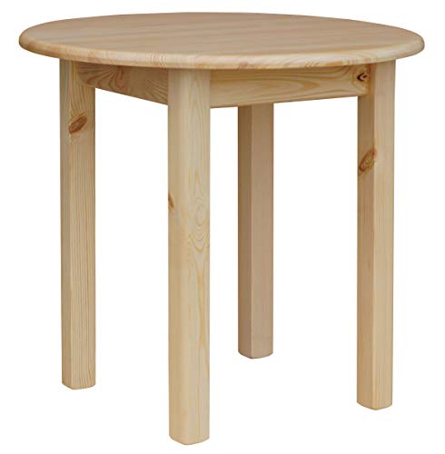 k koma Table ronde en pin massif 90 cm (pin laqué)