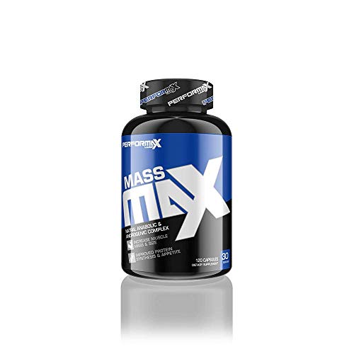 Performax Labs MassMax Natural Anabolic & Androgenic Complex | Increase Muscle Mass & Size | Testosterone Booster | Improve Protein Synthesis & Appetite | 120 ct â€“ 30 Servings