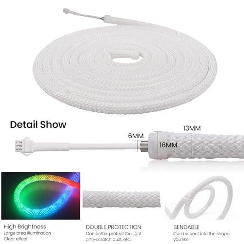 Tira LED Neón RGB KISUFU 5V 2M Impermeable con Control USB miniatura 2