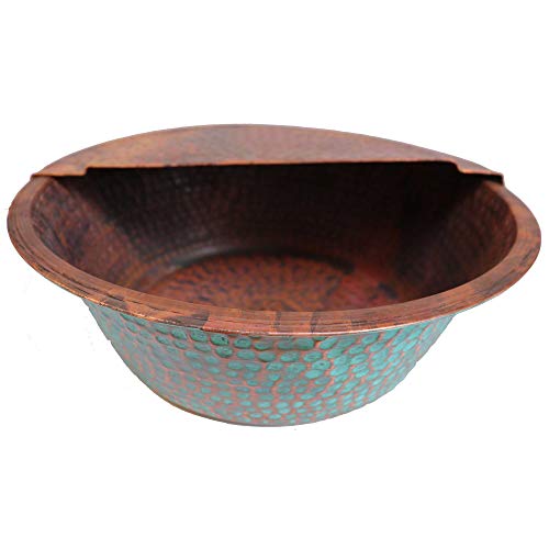 Portable Rustic Foot Copper Pedicure Bowl, Footrest