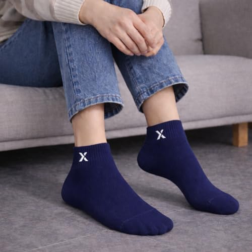 Image of RECKZOZ Men's Cotton Blend Ankle Length Socks, Multicolour, Free Size, Breathable, Casual Wear, 5 Pair