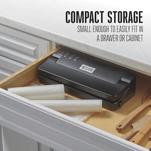 Image of Weston Compact Vacuum Sealer Machine For Food With Powerful 23 inch Hg Pump, For bags Up To 11 inch Wide, (Pack of 2)
