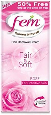 Fairness Naturals Fair and Soft Hair Removal Cream for Sensitive Skin - 40 g (50% Extra)