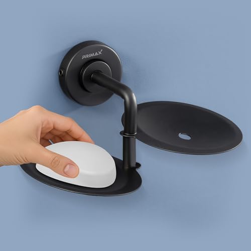 Image of Plantex (Primax) 304 Grade Stainless Steel Double Soap Holder /Soap Stand /Soap Dish for Bathroom and Wash Basin /Bathroom Accessories - Daizy (Black)