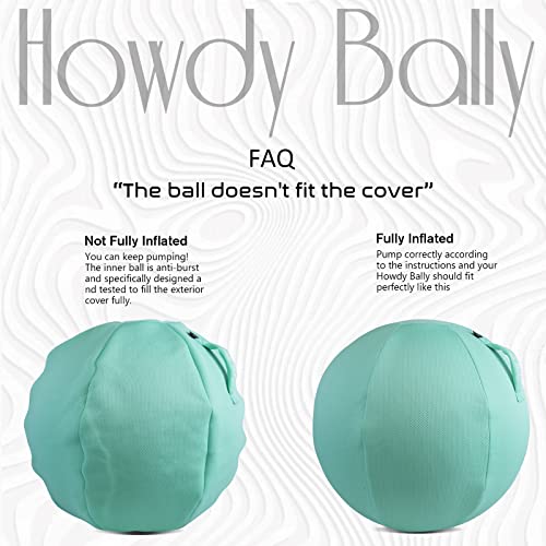Howdy Bally (ハウディ・バリー) ボールカバー 家庭用 ヨガ エクササイズ バランスボール 便利なキャリーハンドル付き 折りたたみ式 丈夫 バースト防止ボールカバー 座るボールチェア オフィス用 55cm 2枚目